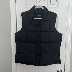 Lands End black snap front with 2 side pockets 80% down 20% feathers.